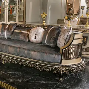 Fabrieksfabrikant Leverancier Hout Amerikaanse Europese Salon Meubelbank Italiaans Design Luxe Sofa Met Fabrieksprijs