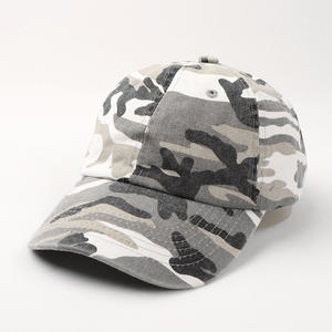 Nouvelle Casquette de Baseball Unisexe en Denim Dobby Lavé avec Broderie Camouflage Faite à la Main, Visière Courbe, Style Sportif et Décontracté, Printemps-Été - Product Image 3