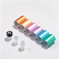 Botol Parfum Roll-on Mini Portabel 10ml, Silinder Kaca Buram dengan Ukiran, Cetak Bunga Kustom, Isi Ulang, untuk Perjalanan