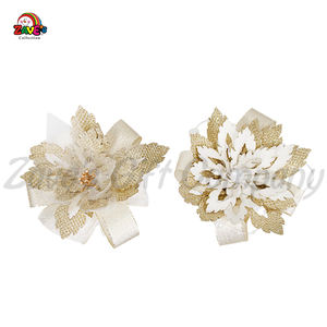 Zaves 8インチゴールド & ホワイト花柄挿入クリスマスブランチ装飾フラワースプレー屋内 & 屋外ホームデコレーション工場卸売 - Product Image 5