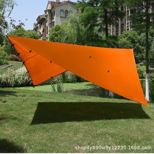Bâche imperméable Woqi 300x300 cm, orange, carrée, pour camping en plein air, auvent léger en polyester, couverture de tente - Product Image 3