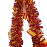 Wiederverwendbare Plastik Spanische Flagge Glitzerblume Feiertagspartydekoration für Erwachsene
