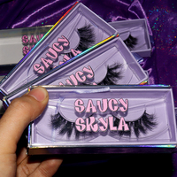 Nouveau Design personnalisé cils emballage ensemble 3d vison faux cils propre marque 25mm en gros à la main vison cils