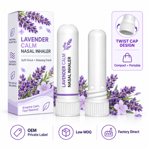 Inhalateur Nasal OEM Lavande Apaisante à Bouchon Rotatif Blanc Format Stick de Poche Allemagne DACH Arôme Floral Carton Personnalisé Vente au Détail Export - Product Image 1