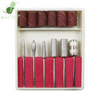 SunelPort – Kit d'accessoires pour ponceuse à ongles : Têtes de ponçage en acier inoxydable (6 pièces) – Anneaux de ponçage à grains 80/100/180 (grossiers/moyens/fin)