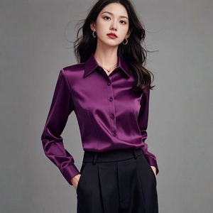 <span class=keywords><strong>Chemise</strong></span> <span class=keywords><strong>en</strong></span> <span class=keywords><strong>satin</strong></span> pour <span class=keywords><strong>femme</strong></span>, nouvelle collection 2026, printemps automne, mode, chemisier à simple boutonnage, manches longues, <span class=keywords><strong>chemise</strong></span> de costume élégante pour <span class=keywords><strong>femme</strong></span> de bureau - Product Image 4
