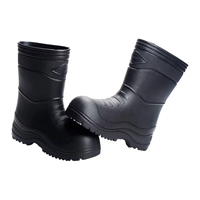 YL-25189 Grosir Sepatu Bot Hujan Anak Warna Hitam Setengah Betis, Tahan Air, Bahan EVA untuk Anak-Anak