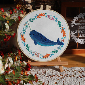 초보자를위한 창조적 인 동물 자수 크로스 스티치 키트 DIY 공예를위한 자수 후프 스레드와 수제 바늘 포인트 - Product Image 4