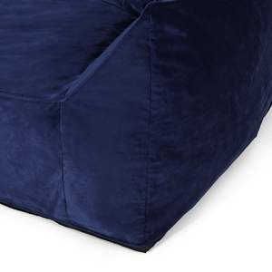 DB Fila Velveteen <b>Navy</b> <b>Blue</b> 2-Seater Oversized Bean Bag <b>Chair</b> with Convertible Armrests Foam-Filled Living Room Furniture - Product Image 6