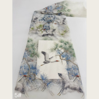 Nouveau tissu en tulle brodé style chinois avec motifs pin et grue, 6 couleurs, lourdement pailleté, pour robe Qipao