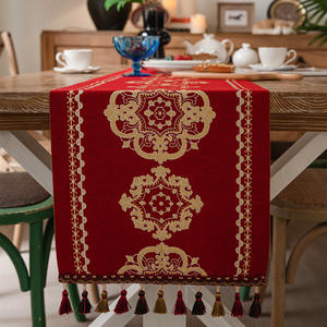 Tapete <span class=keywords><strong>de</strong></span> té <span class=keywords><strong>de</strong></span> estilo chino con patrón Floral Jacquard, tapete <span class=keywords><strong>de</strong></span> <span class=keywords><strong>mesa</strong></span> <span class=keywords><strong>de</strong></span> centro <span class=keywords><strong>de</strong></span> Festival rojo con característica aislante para hotel o alegrí<span class=keywords><strong>a</strong></span> familiar - Product Image 6