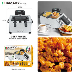 Friteuse à air à double panier pour usage en restaurant, 2400W haute puissance, thermostat 0-190 degrés, minuteur - Product Image 6
