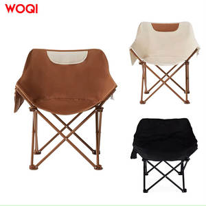 Silla Plegable Woqi de Aluminio, Portátil, para Exteriores, Camping, Jardín, Color Marrón Claro, Poliéster, Silla Luna, Resistente y Plegable - Product Image 1