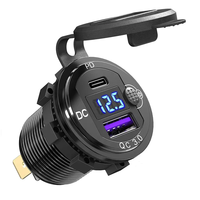 Bateau marin RV QC3.0 chargeur USB boîtier en alliage d'aluminium étanche 30W PD