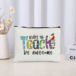 Borsa Cosmetica in Tela Casual con Motivo Leopardato per Insegnanti, Astuccio Portaoggetti con Cerniera, Nuovo Porta Profumo da Viaggio, Porta Rossetto, Regalo Made in China - Product Image 2