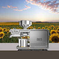 Thuisgebruik 6 Kg/u Automatische Roestvrijstalen Oliepersmachine Voor Zonnebloem Mosterd Olijf Pinda & Sesamolie Productie