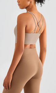 Comodo reggiseno da Yoga con cinturino incrociato in Nylon Spandex gilet da Fitness per la pelle con attrezzatura da allenamento semplice - Product Image 6