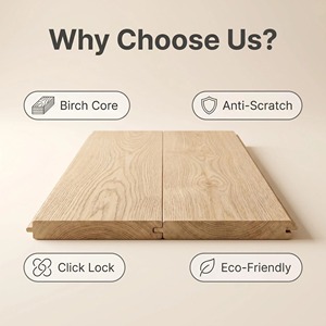 <span class=keywords><strong>Parquet</strong></span> en bois d'ingénierie multicouche de chêne de qualité supérieure, étanche, à clipser, finition mate UV, grade ABCD, en bouleau - Product Image 5