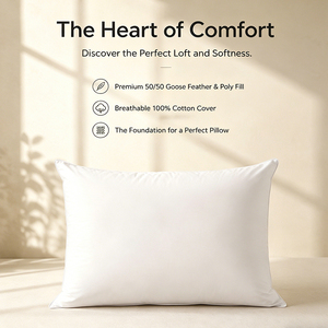 Almohada de Cama y Cojín de Sofá con Soporte para el Cuello en 7 Tamaños, <span class=keywords><strong>Relleno</strong></span> 50% <span class=keywords><strong>Plumas</strong></span> de Ganso y 50% Poliéster - Product Image 6