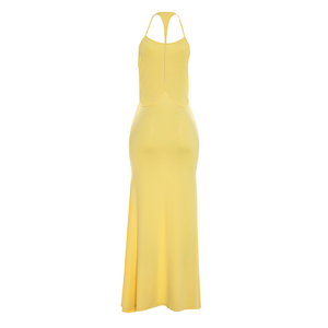 Viviblook C26DS258 Women Dress Sexy New Solid Color Casual Sleeveless Backless Suspender Slim Fish Tail Maxi Casual Dress - Product Image 4