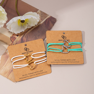 Bracelet en acier inoxydable fait main pour femme, style bohème, plage, surf, avec breloques vague et corde, et ensemble de donuts en quartz rose - Product Image 5