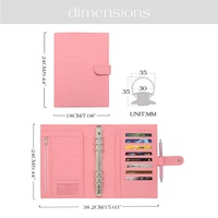 Etsy Ins FB TK Hot New 35MM 6 Ring-Size A5 Pebble Grain Leather Budget Binder Wallet Fly Leaf Dashboard Insert para cuadernos