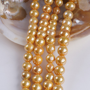 Perles d'eau douce Edison en gros, 13-15 mm, blanches naturelles, semi-finies, pour colliers, vente directe d'usine - Product Image 1