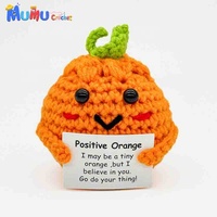 Groothandel handgemaakte gehaakte grappige lelijke oranje amigurumi pop emotionele ondersteuning fruit knuffel speelgoed bureaukameraadje