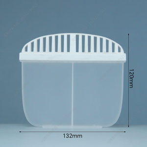 Support de désodorisant pour réfrigérateur en plastique PP transparent, 2 compartiments avec couvercle, pour absorbeur d'odeurs, rafraîchisseur, absorbeur d'humidité, boîte de rangement - Product Image 3