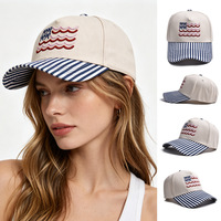 Nueva Gorra de Béisbol Unisex con Bandera Americana Bordada y Rayas de Colores, Gorra Trucker para Deportes al Aire Libre con Protección Solar