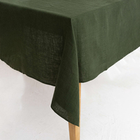 Nappe en lin lavé à la pierre, blanche et verte, de haute qualité, personnalisée ou standard, à prix avantageux, pour une ambiance chaleureuse et tendance