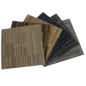 ECO Friendly 60*60 Commercial Flooring Soundproof Square Bitumen Backing Pp 50x50 Carpet Tiles Black Office Tile Carpets