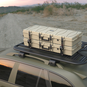 GLARY <span class=keywords><strong>Porte</strong></span>-bagages de toit étanche pour voiture, coque rigide en plastique empilable, coffre de rangement pour bagages sur le toit. - Product Image 4