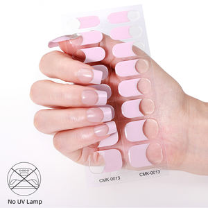 Desenvolvimento Não Precisa de UV Lâmpada Forte Prego Dica Adesivo Adesivo Branco Romance Estilo Francês Semi-transparente Gel Nail Strips - Product Image 2