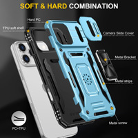 Coque de téléphone portable pour iPhone 17 Pro Max avec mini-support, anneau magnétique, style Ins, peinture pulvérisée, résistante aux chutes, fenêtre coulissante pour Apple