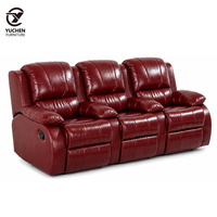 Modernes Luxus-Ledersofa mit manueller Verstellung, geeignet für private Heimkino-Räume, kommerzielle VIP-Kinos.