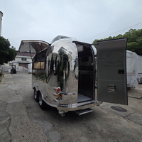 Remorque de restauration mobile en acier inoxydable pour pizzas, hamburgers, café, chariot à café, food truck