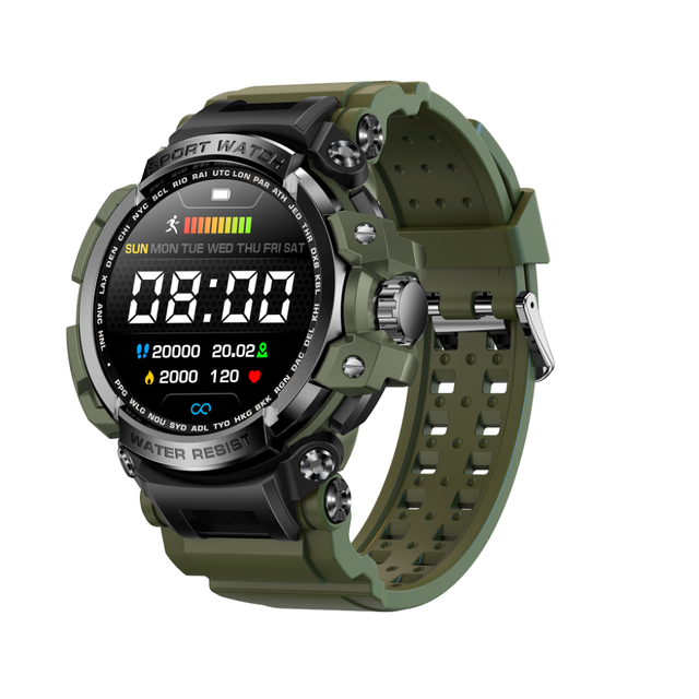 LC16 Men's Smart Watch IP68 Waterproof BT Calling Sports Sleep Monitor Multi-Sport Mode Compatible Android IOS Magnetic Charging