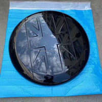 Housse de roue de secours noire brillante Union Jack pour Land Rover Defender 90 110 2020-2025, protection de roue imperméable en ABS