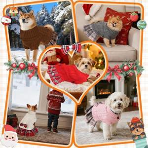 छोटी नस्लों के लिए लाल बुना हुआ कुत्ते की पोशाक के साथ थोक लाल बुना हुआ कुत्ते की पोशाक - Product Image 6