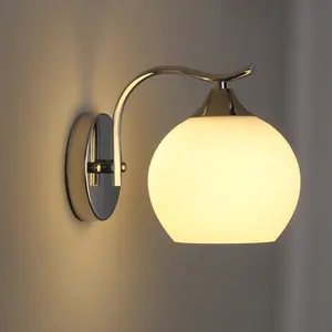 LOHAS lampu dinding 1 lampu bentuk bola, lampu dinding samping tempat tidur minimalis kreatif untuk ruang tamu lorong