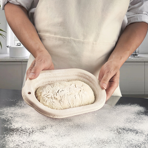 Panier à levain ovale en papier biodégradable en pulpe naturelle <span class=keywords><strong>pour</strong></span> la cuisson du <span class=keywords><strong>pain</strong></span> au levain, outils de pâtisserie domestiques - Product Image 2