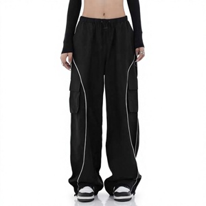 Pantalon cargo pour femme, pantalon cargo taille haute, pantalon cargo à jambe large, pantalon cargo ample - Product Image 1
