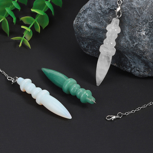 Pendentifs Pointe de Pierre Naturelle Chaude, Pendentifs Égyptiens en Cristal de Quartz pour la Divination, la <span class=keywords><strong>Radiesthésie</strong></span>, la Méditation Spirituelle PD023 - Product Image 5