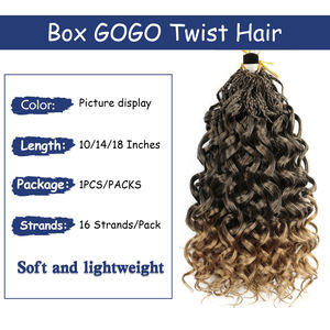 GoGo Curl Crochet Hair 10 pulgadas Pre Looped Water Wave <span class=keywords><strong>Beach</strong></span> Curl Box Trenzas Short Curly Crochet Hair para mujeres negras - Product Image 2