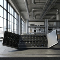 Clavier sans fil pliable B089T avec pavé tactile capacitif en ABS, fonctionnement tactile, sans rétroéclairage, compatible