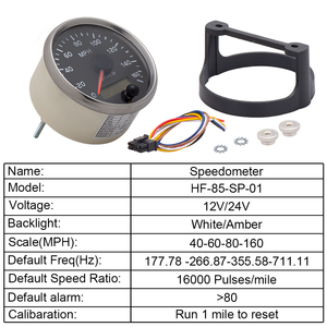 Velocímetro Universal de 85mm con retroiluminación, medidor de velocidad de 160MPH, 12V, 24V, con <span class=keywords><strong>LCD</strong></span>, para coche, camión, barco, Motor - Product Image 6