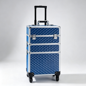 Rolling Aluminum <b>Makeup</b> Case 3 in 1 Cosmetic Trolley Vanity Storage Organizer for Salon Beauty Travel - Product Image 5