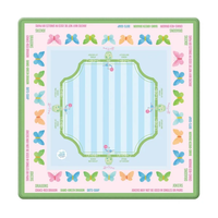 Tapis de Mahjong en Néoprène aux Teintes Bleues avec Motifs Étoiles et Cercles pour Mahjong Américain Standard, Idéal pour les Fêtes à Domicile et les Soirées Jeux