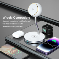 4in1 Multifonction Bureau Magnétique Support de Charge Dock Stand Chargeur Sans Fil Pour Android iPhone Airpod iWatch